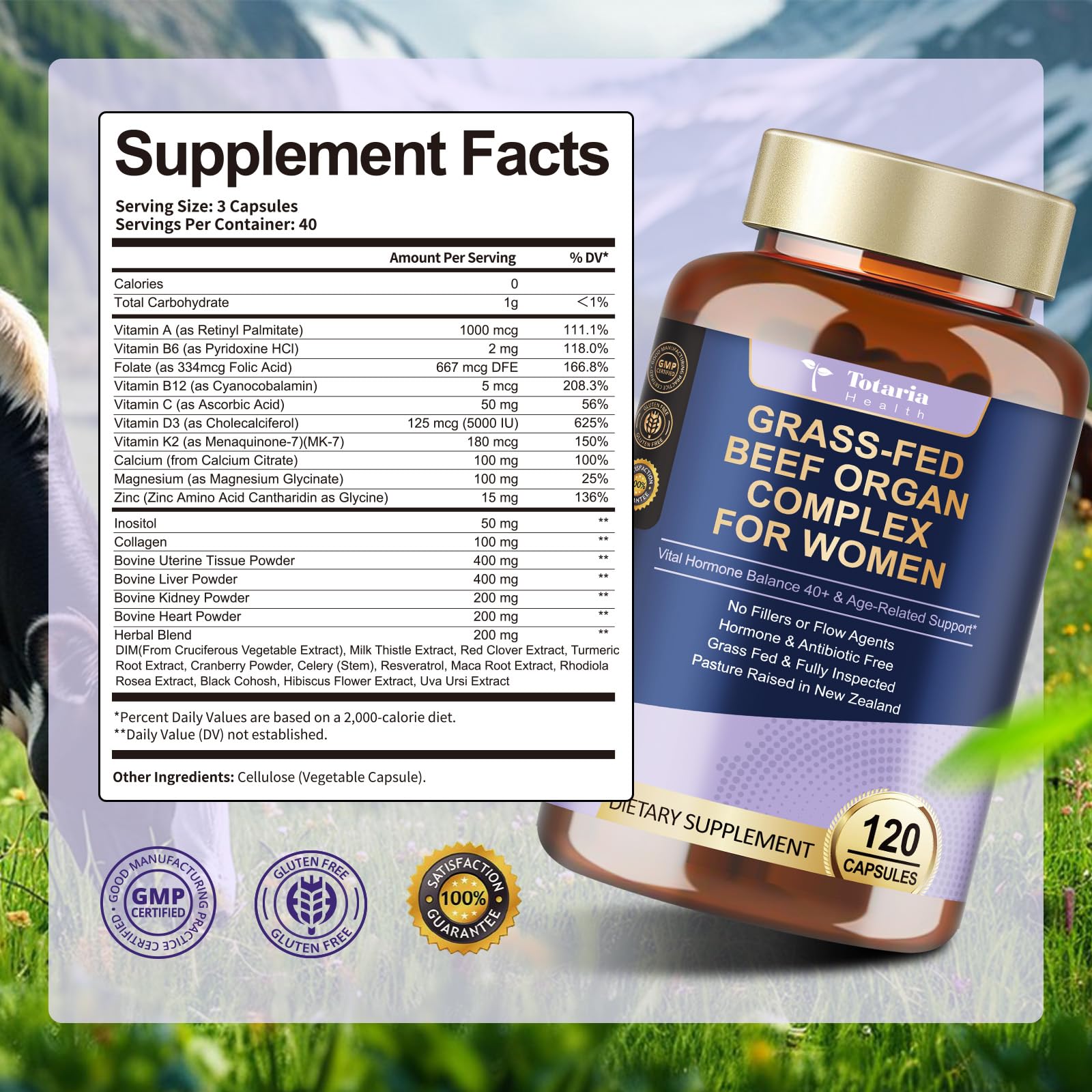 Nutrition facts label on product packaging