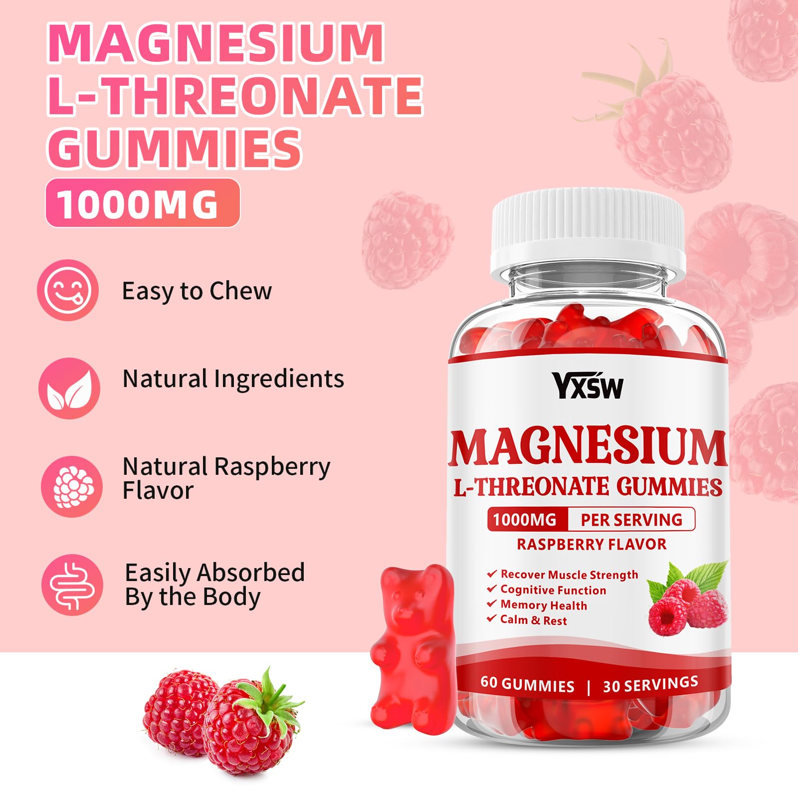 Nutrition facts panel for Magnesium L-Threonate Gummies