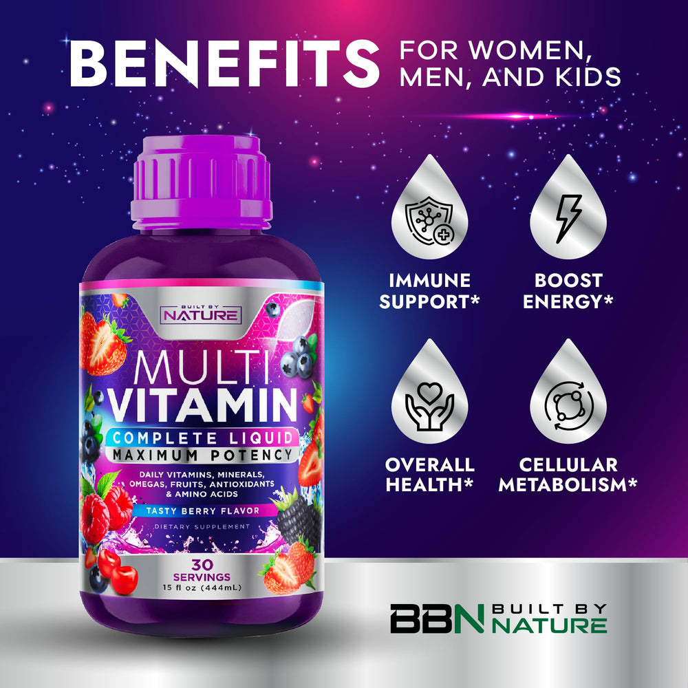 Nutrition label for liquid multivitamin and multimineral