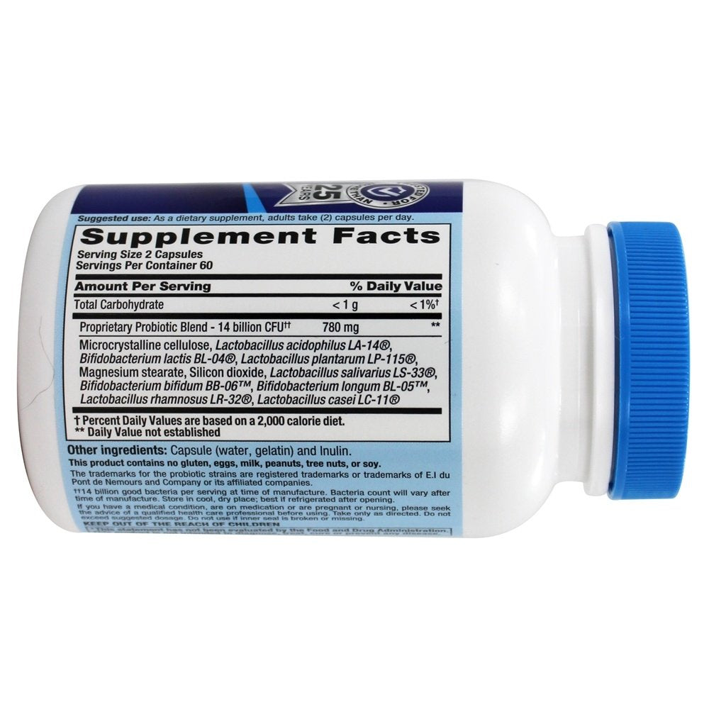 Nutrition Now PB 8 Pro-Biotic Acidophilus capsules arranged