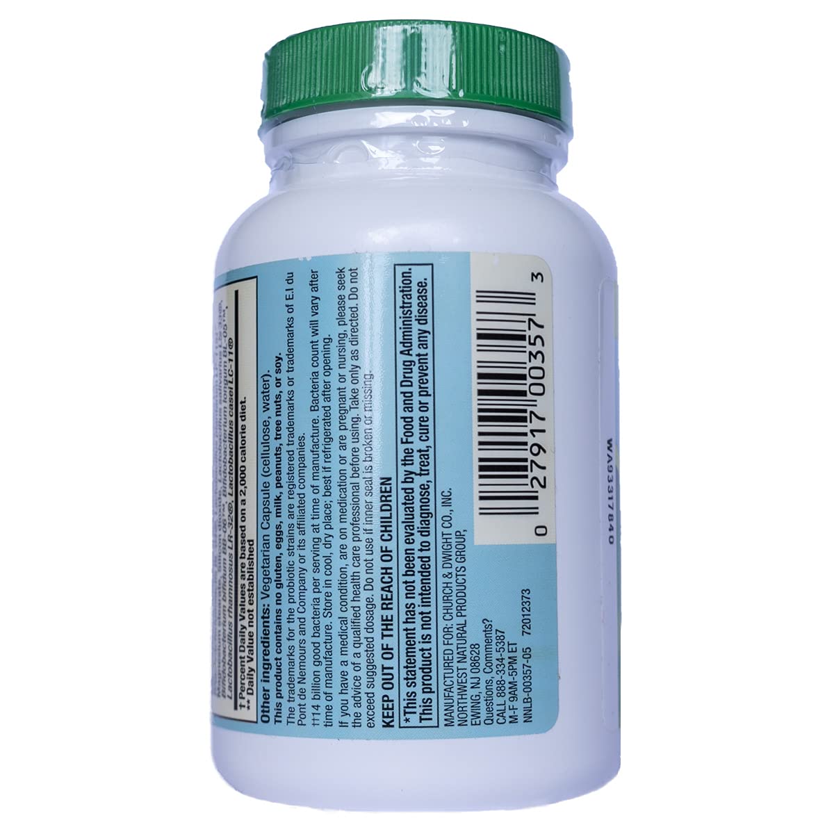 Front view of Nutrition Now PB8 Acidophilus Veg Capsule bottle