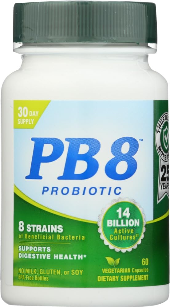Main product image: Nutrition Now PB 8 Probiotic Acidophilus 60-count bottle.