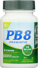 Main product image: Nutrition Now PB 8 Probiotic Acidophilus 60-count bottle.