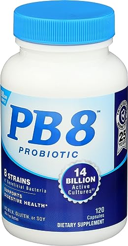 Close-up of Nutrition Now PB8 Probiotic bottle label