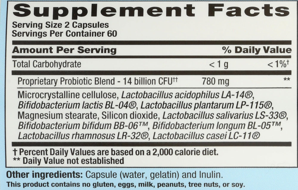 Nutrition Now PB8 Probiotic packaging showing gluten-free 120 capsules