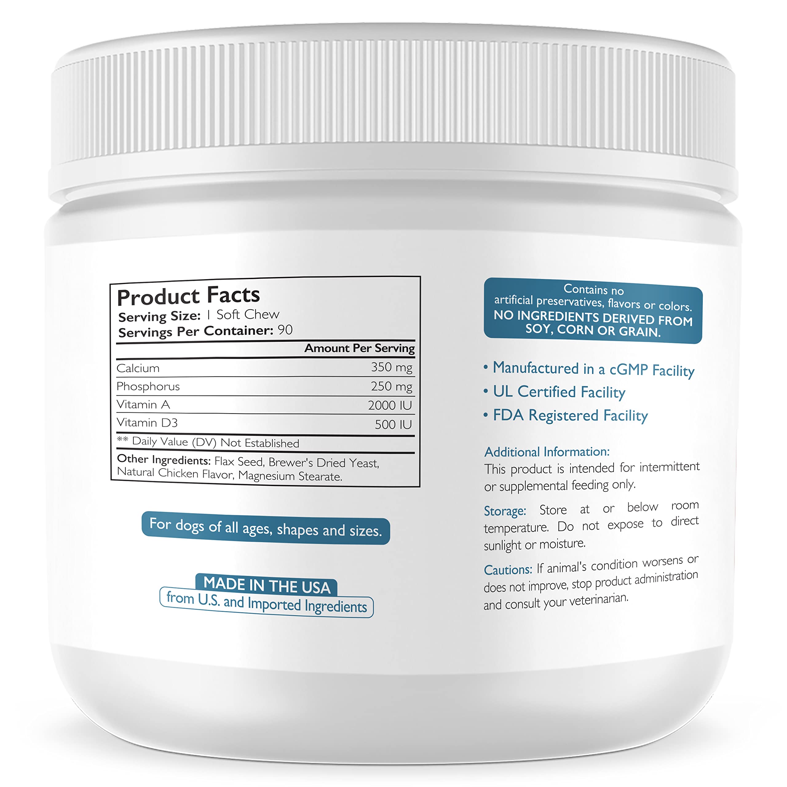 Dog bone supplement for puppies and adult dogs