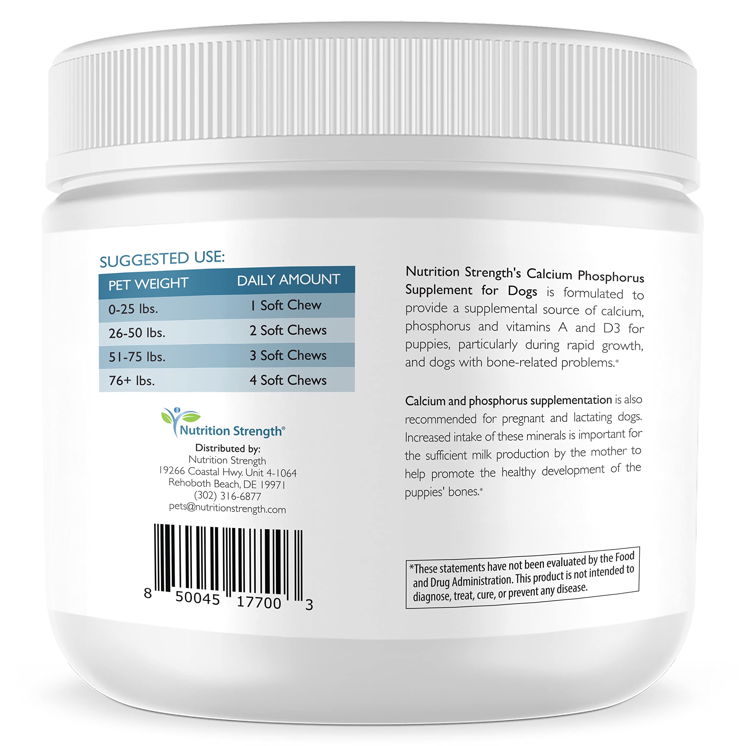 Calcium and phosphorus ingredients for healthy canine bones