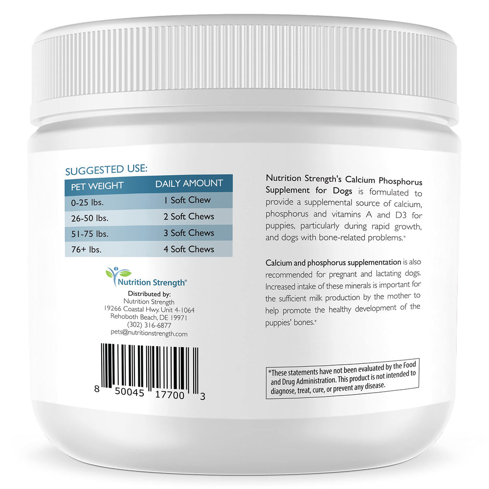 Calcium and phosphorus ingredients for healthy canine bones