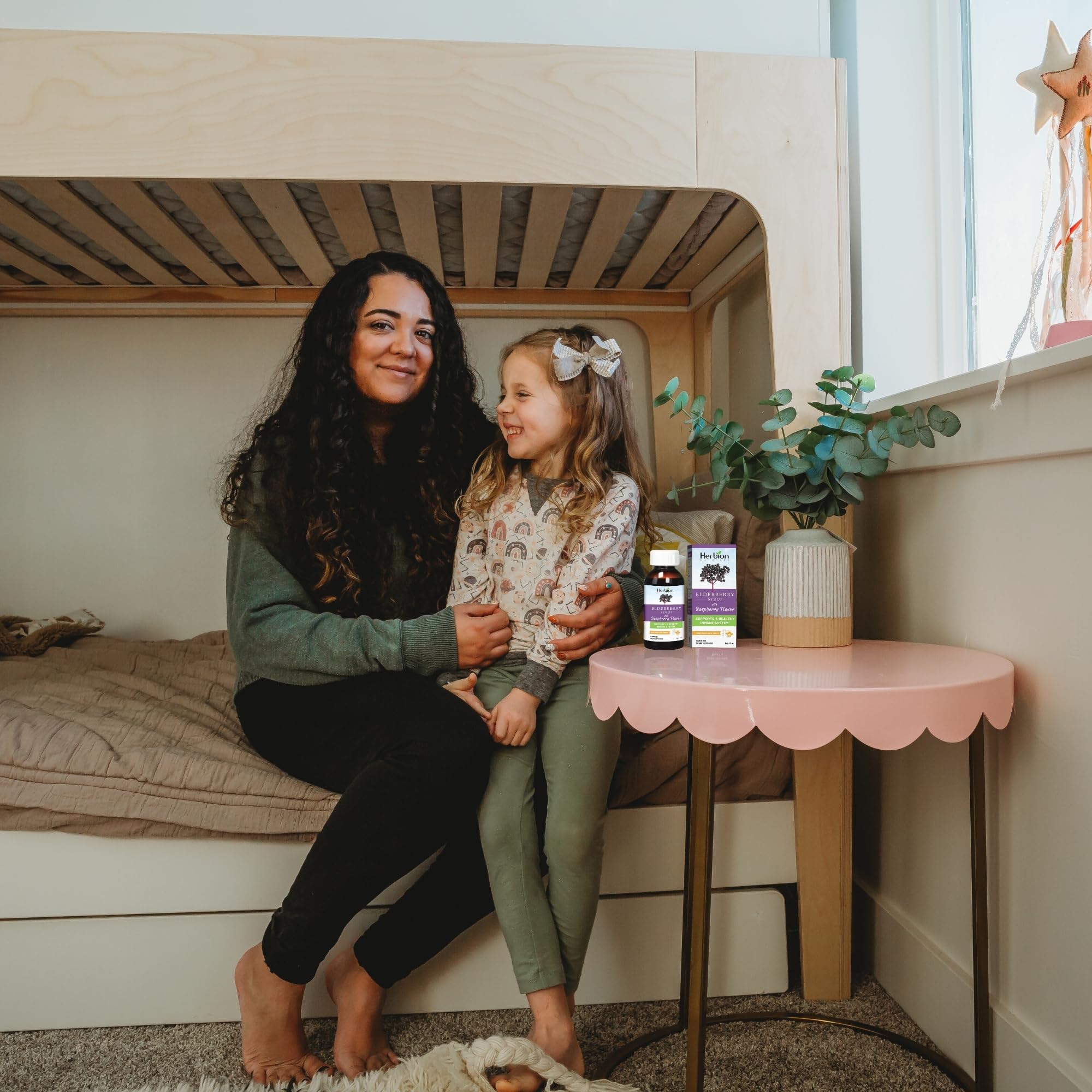 Nutritional facts and ingredients card for elderberry syrup