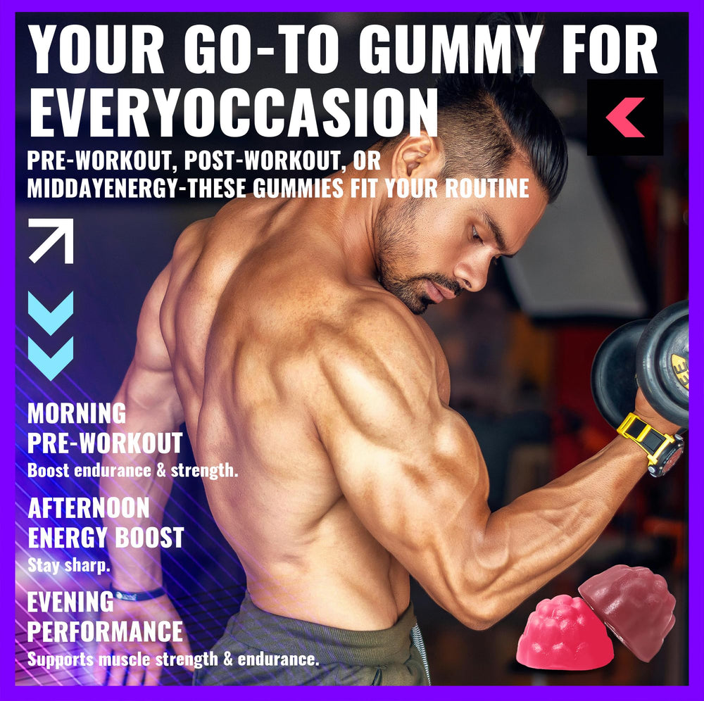 Nutritional information label for Creatine Monohydrate Gummies