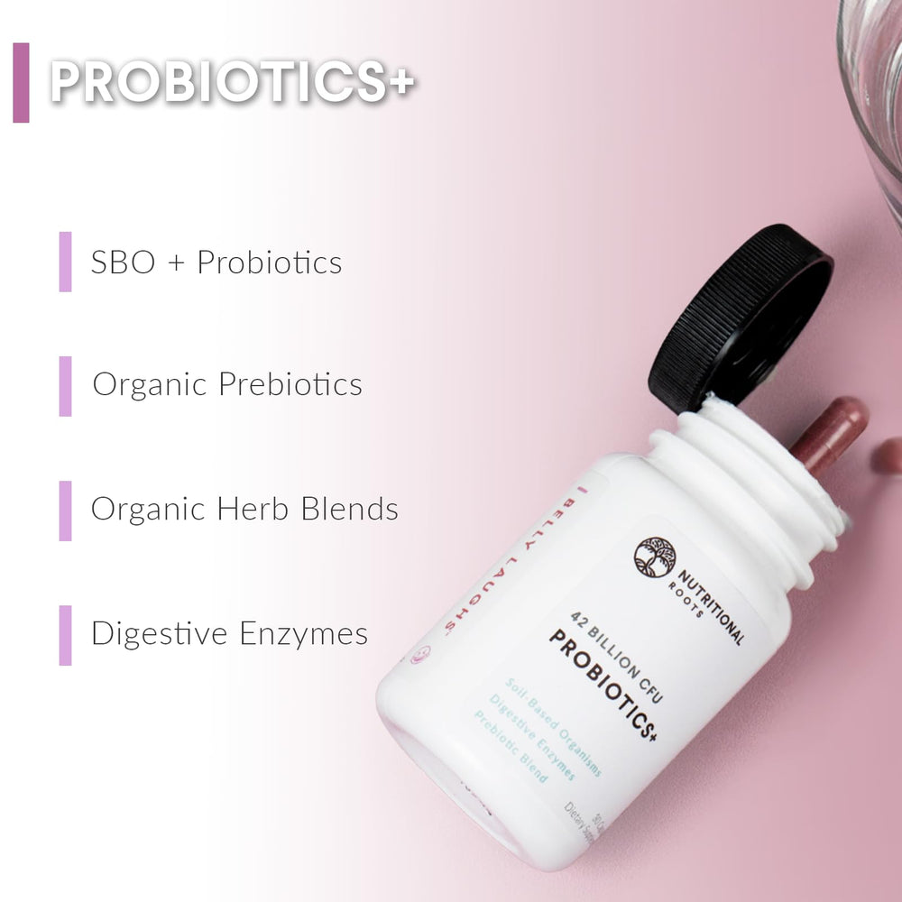 Close-up of a delayed-release probiotic capsule for Nutritional Roots