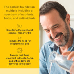 Graphic highlighting immune support and prostate health benefits