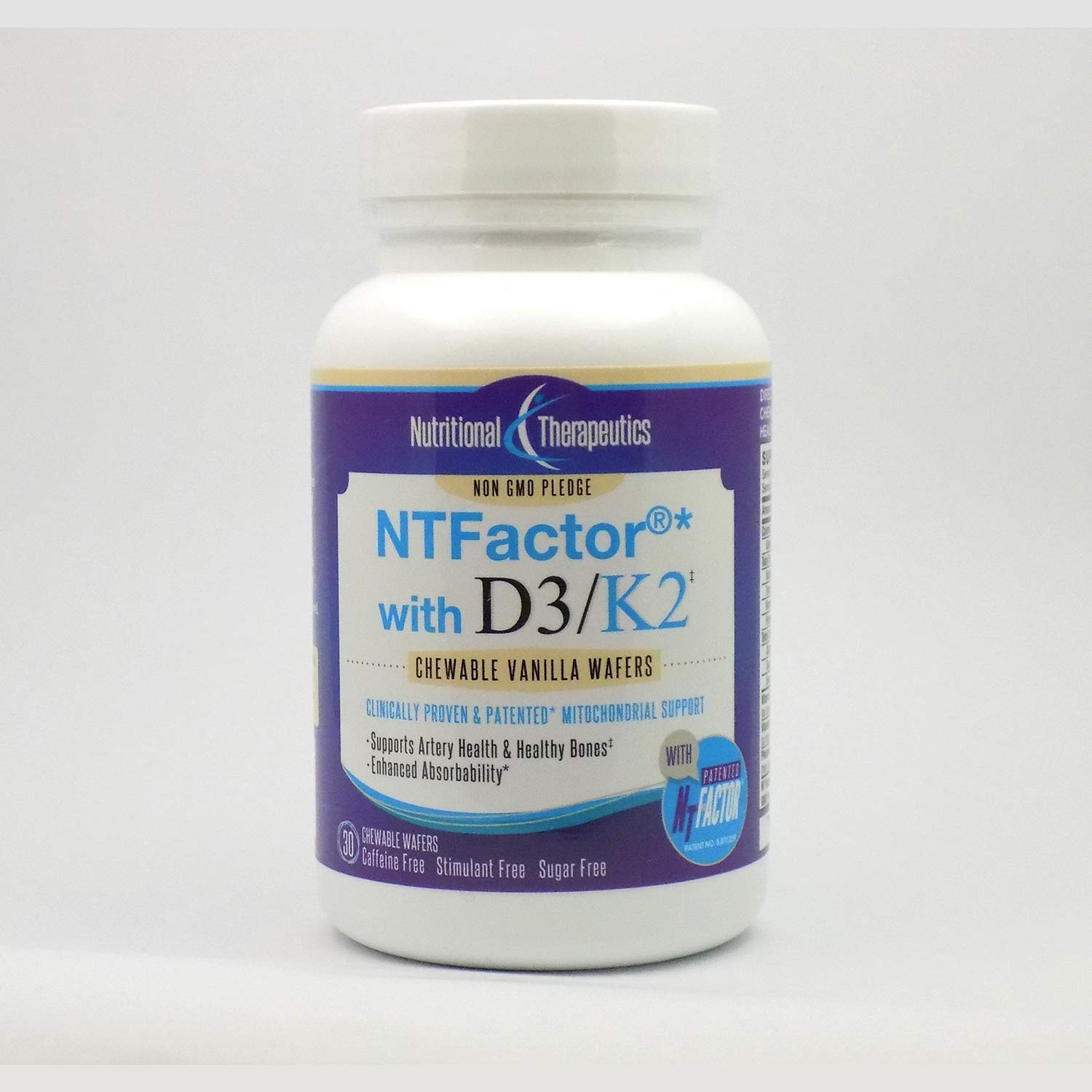 Nutritional Therapeutics D3/K2 with NT Factor Vanilla 30 Wafers bottle and packaging