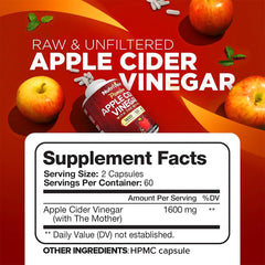 ACV capsules with Mother in bottle label