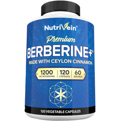 Nutrivein Berberine HCL bottle with Cinnamon label