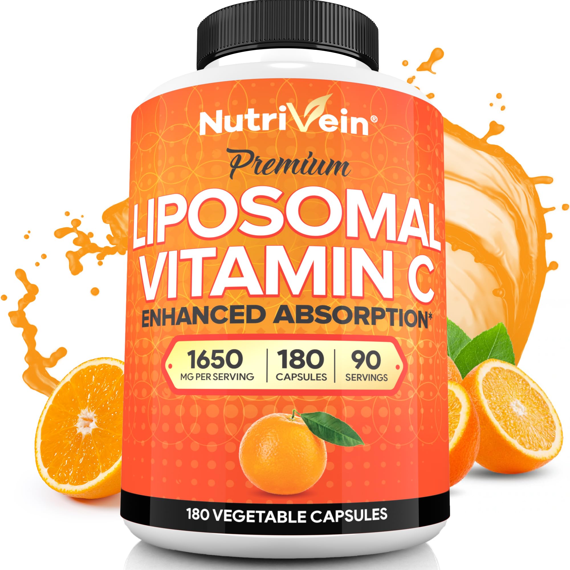 Nutrivein Liposomal Vitamin C 1650mg bottle front view