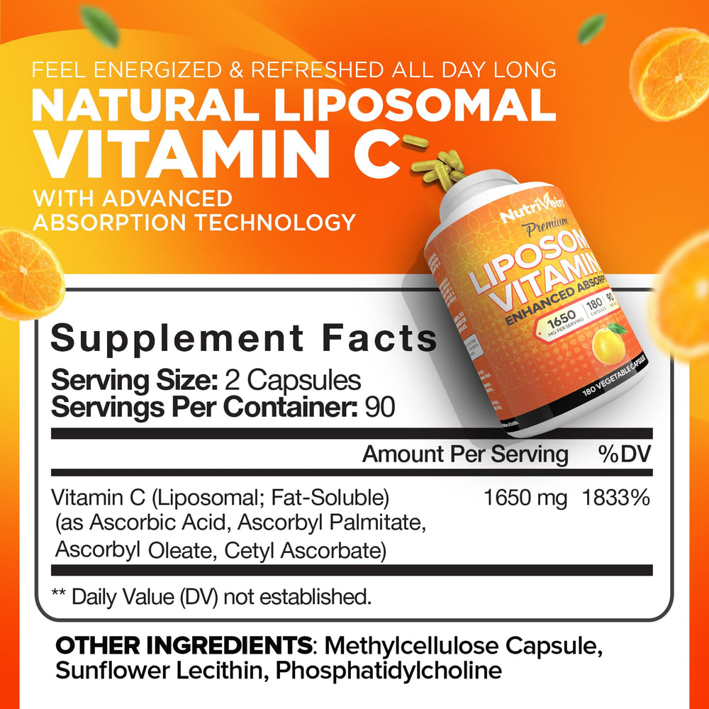 180 vegan Vitamin C capsules in bottle