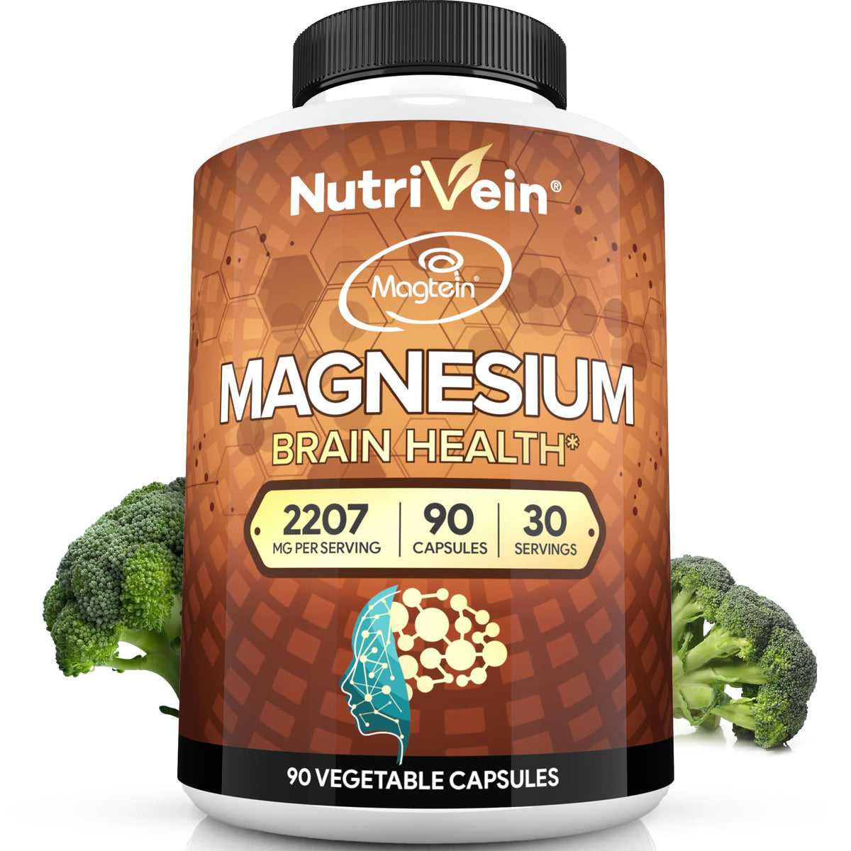 Nutrivein Magnesium L-Threonate 2207 mg bottle front