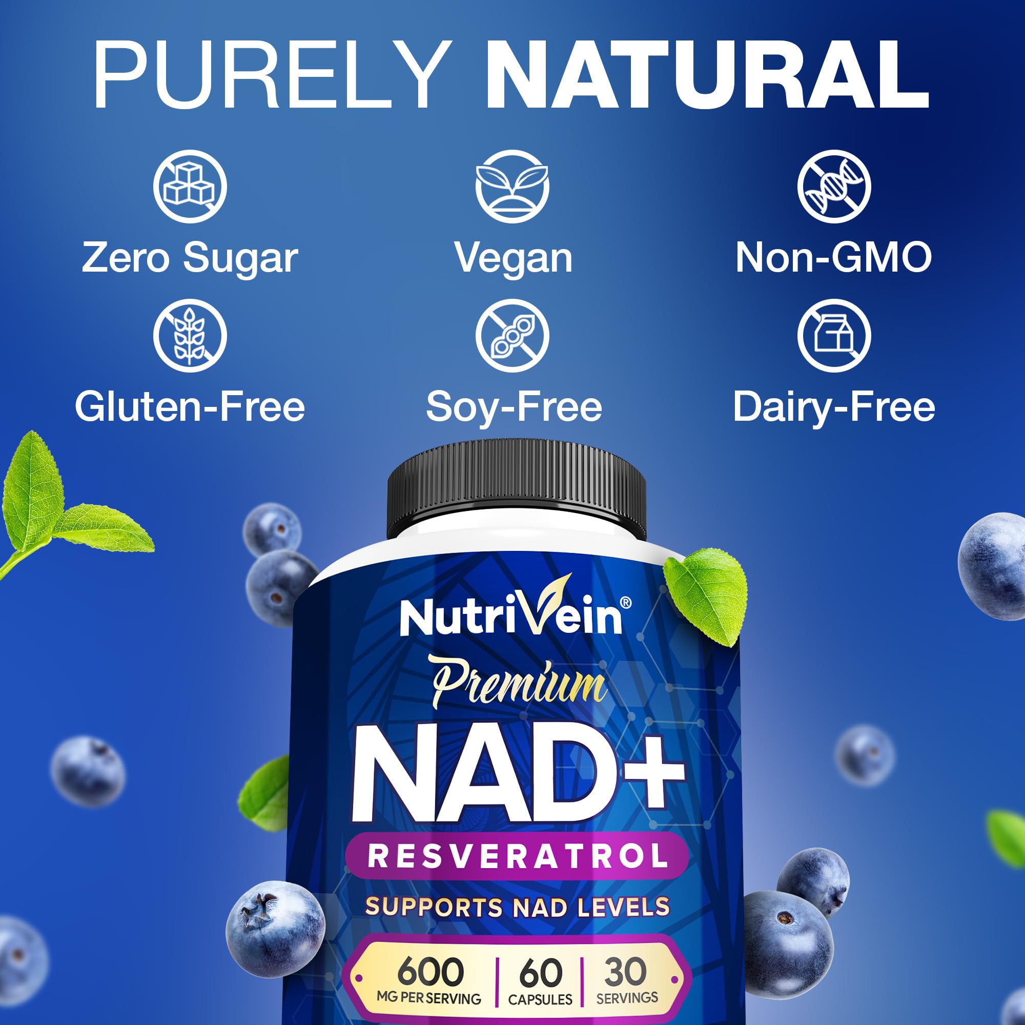 Illustration of metabolic support from NAD+ Resveratrol