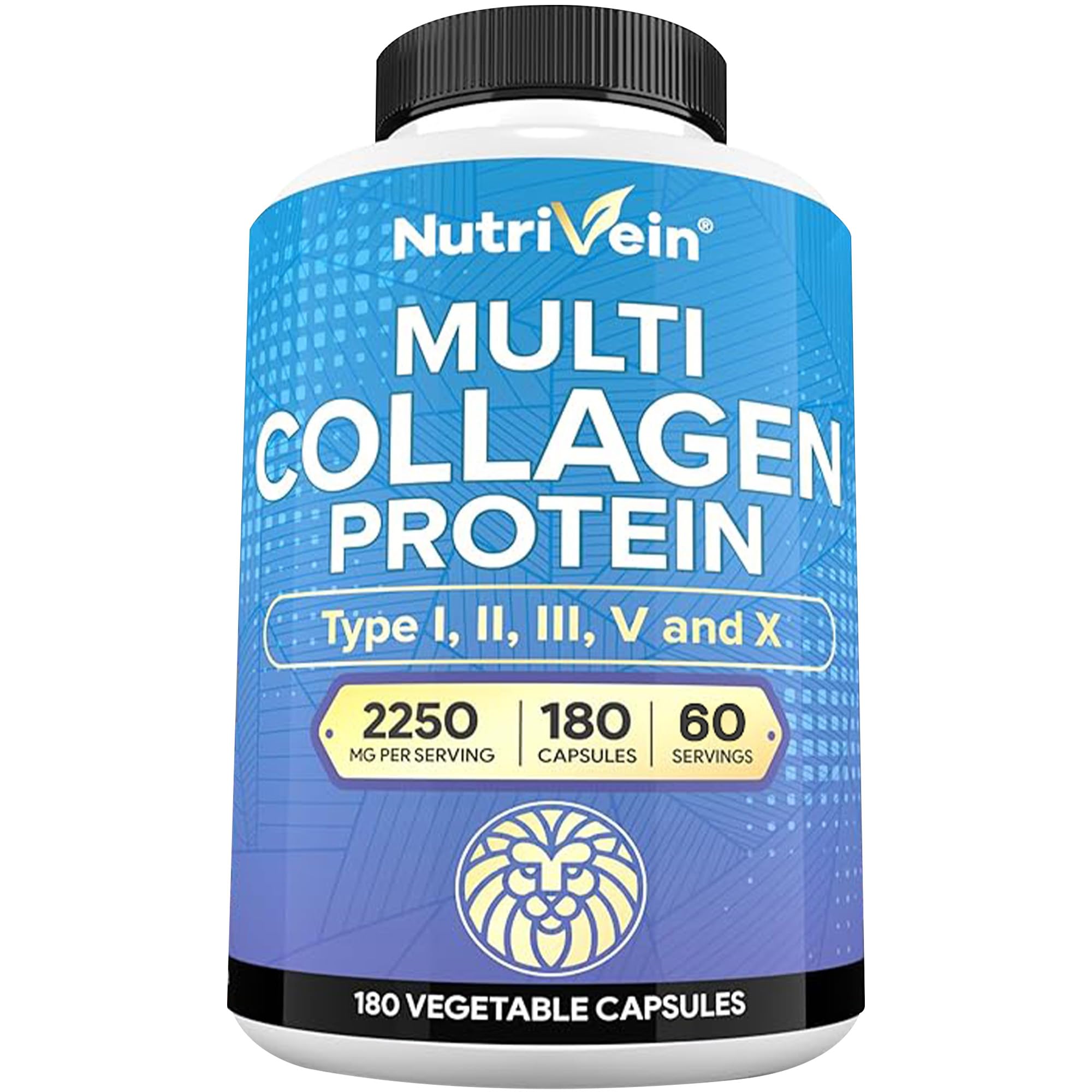 Front view of Nutrivein Premium Multi Collagen Pills bottle