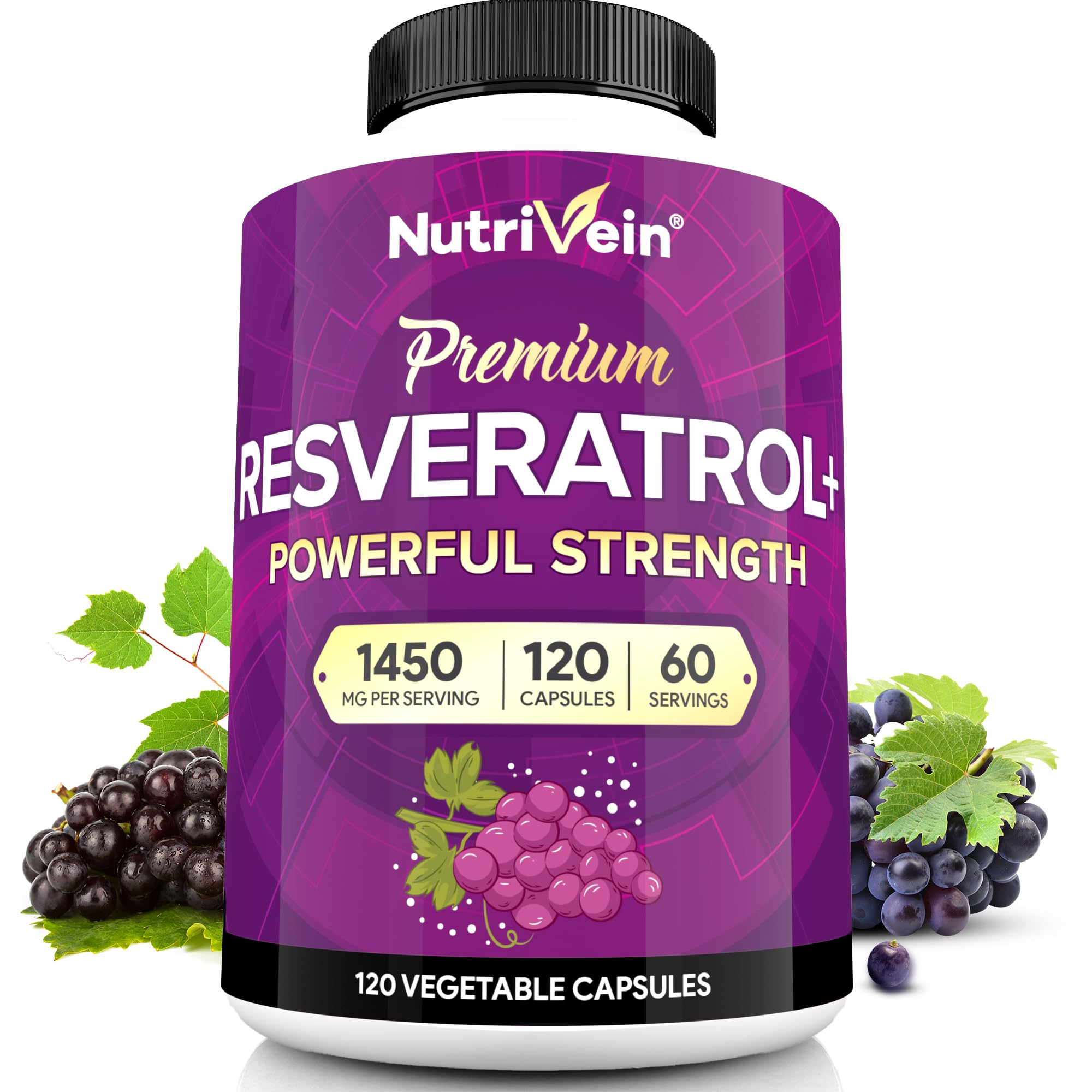 Nutrivein Resveratrol 1450mg 120 caps hero image