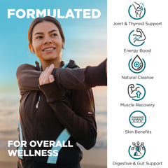 Sea moss capsules in a glass spoon