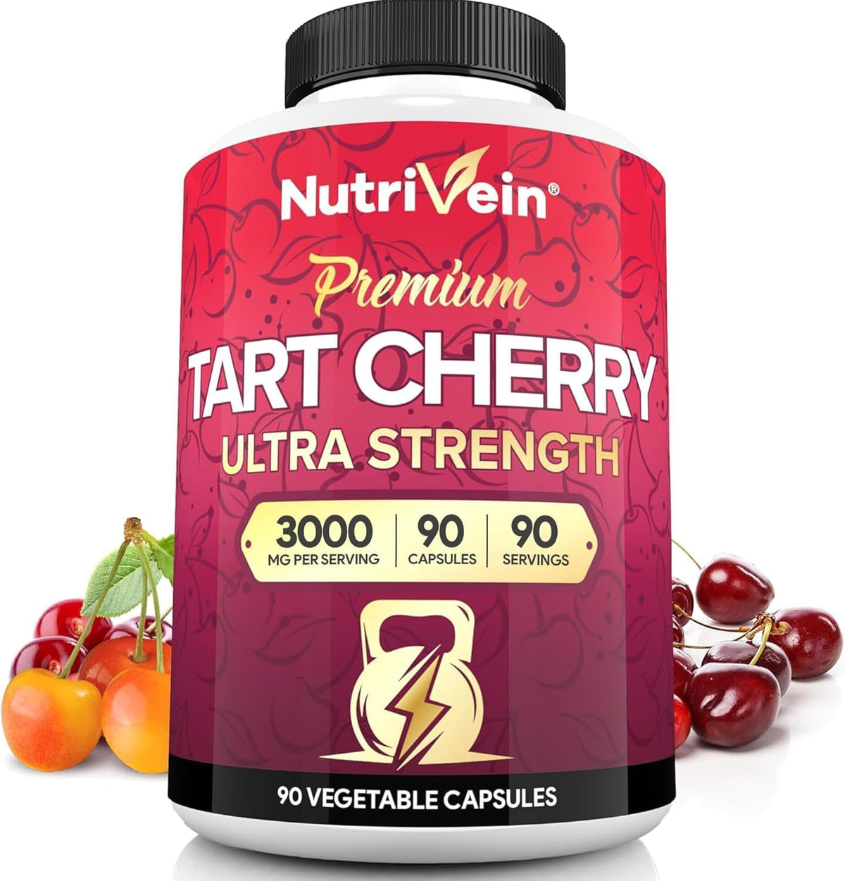 Nutrivein Tart Cherry Capsules 3000mg bottle front view