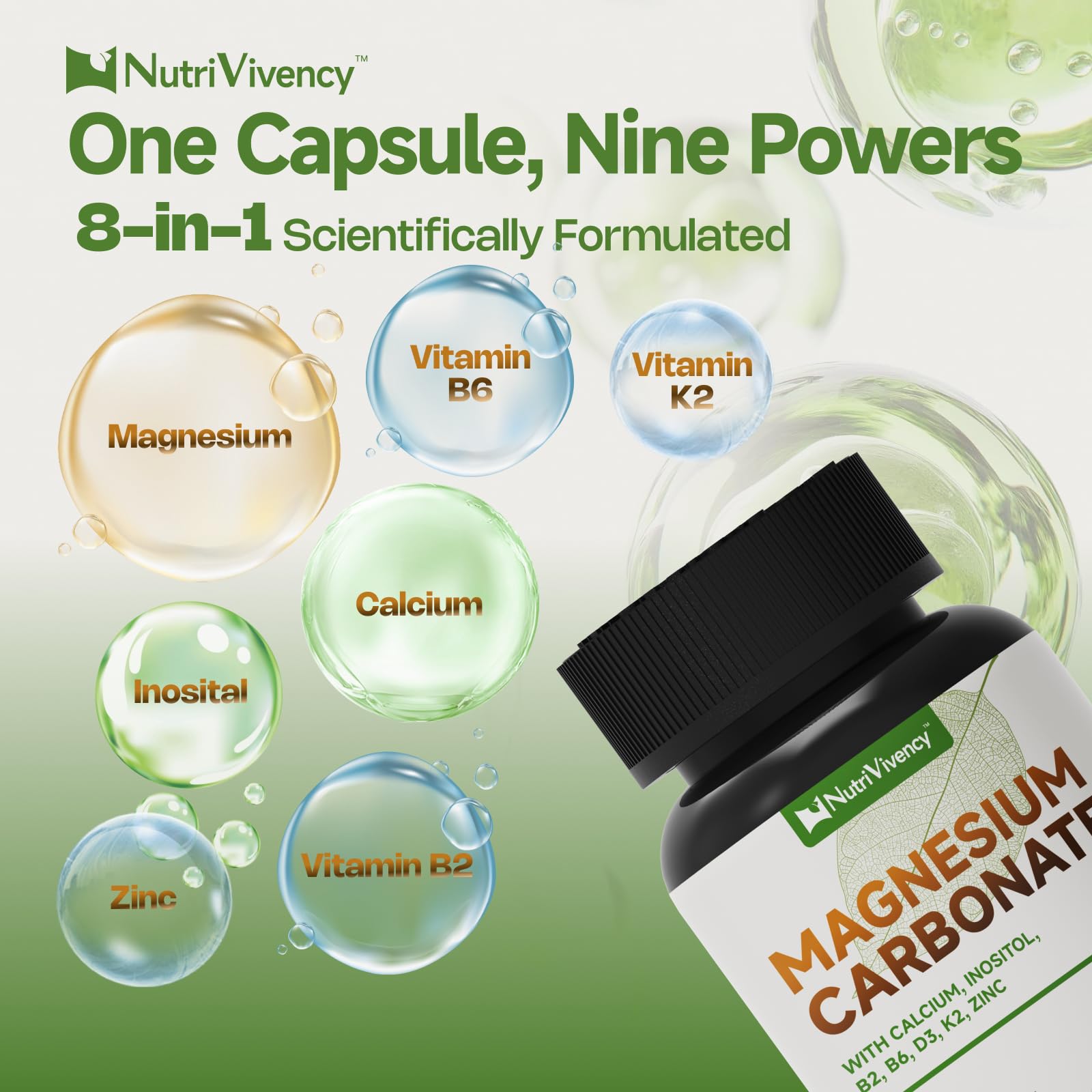 Hand holding NutriVivency capsule for size comparison and swallowing ease