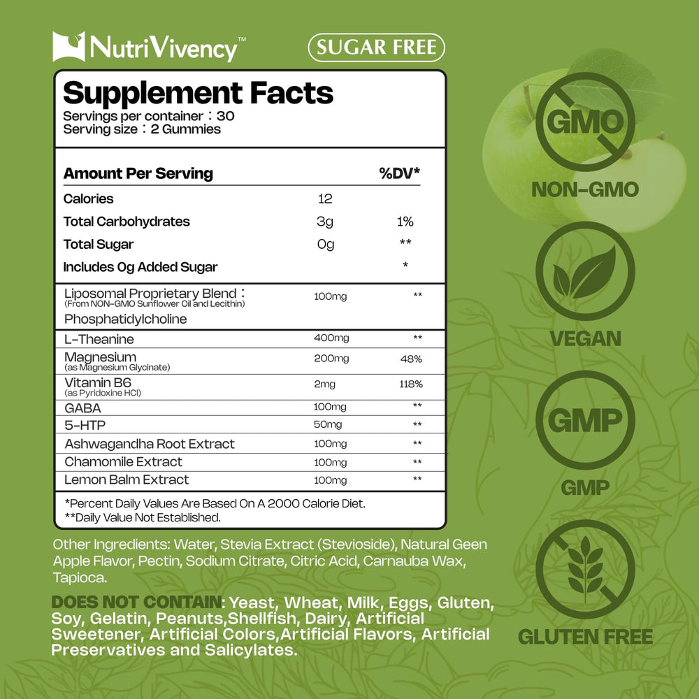 NutriVivency open jar with green apple gummies for convenient dosing