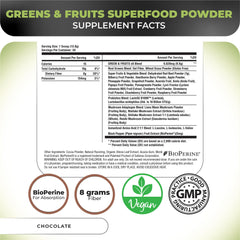 Scoop of Nutrology Greens & Fruits Powder Chocolate