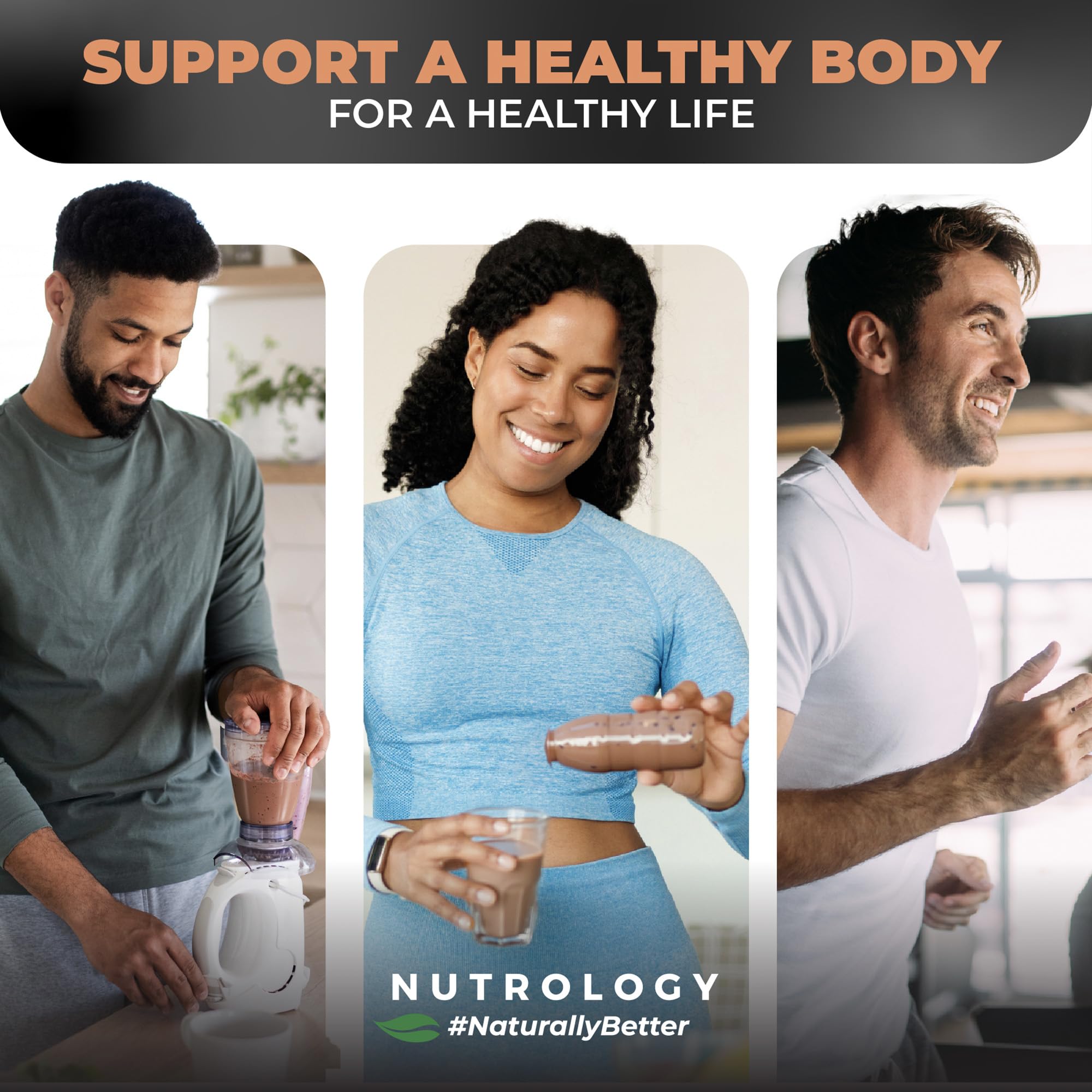 Nutrology TRIPACT 40 servings container on shelf indicating long-lasting supply