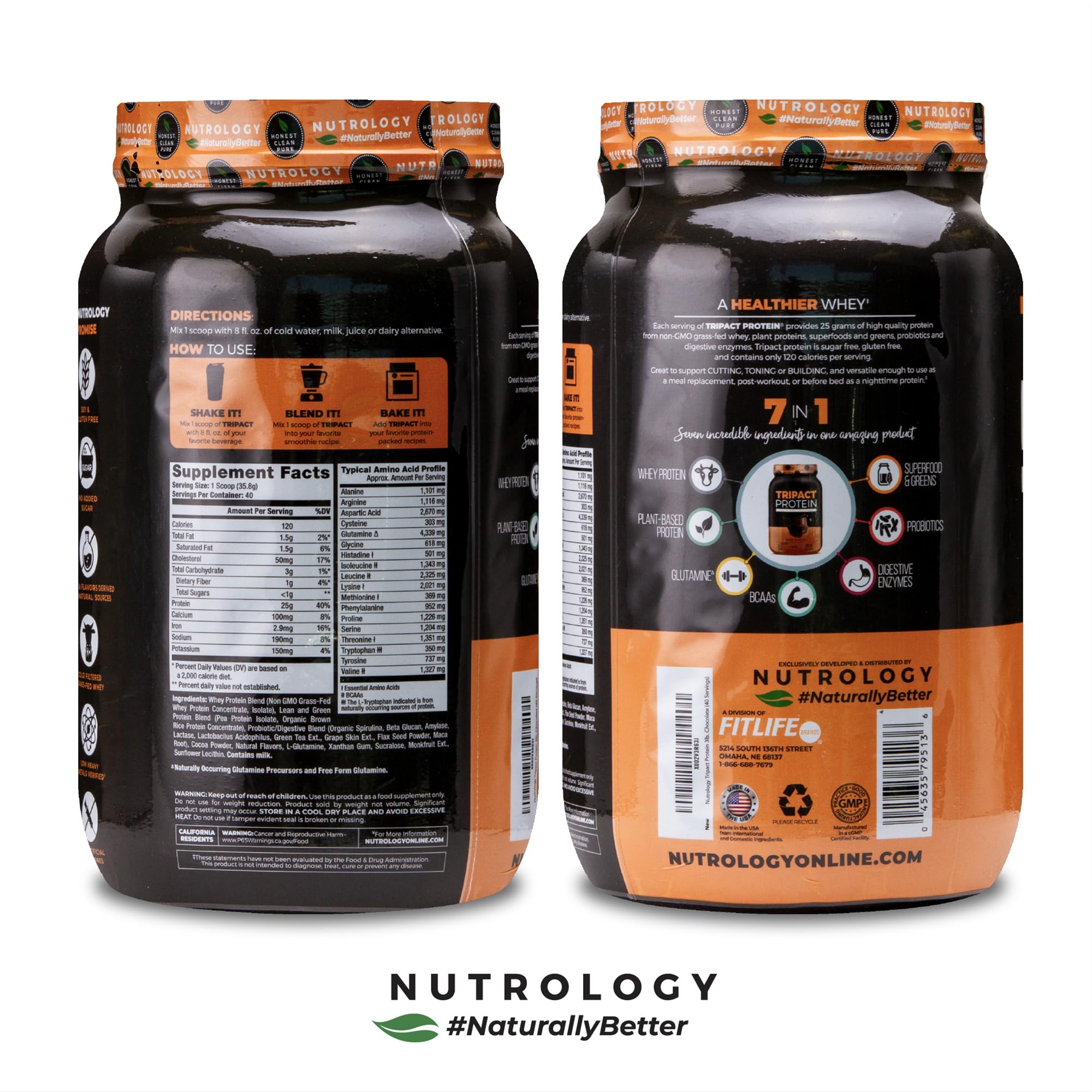 Nutrology TRIPACT shake blends easily with water during pre or post-workout