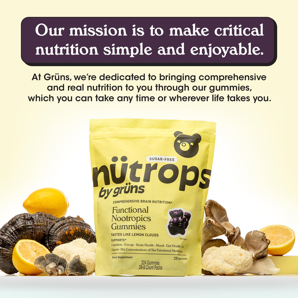 Nutrition/ingredient label of Nutrops gummies