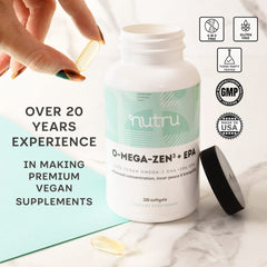 Eco-friendly packaging for NuTru O-Mega-Zen3 +EPA vegan omega-3
