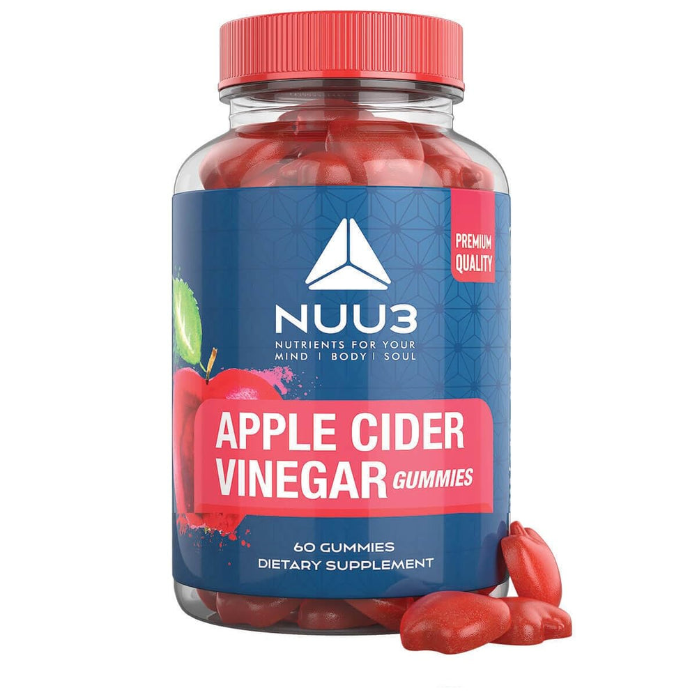 NUU3 Apple Cider Vinegar Gummies 60-count bottle - front view