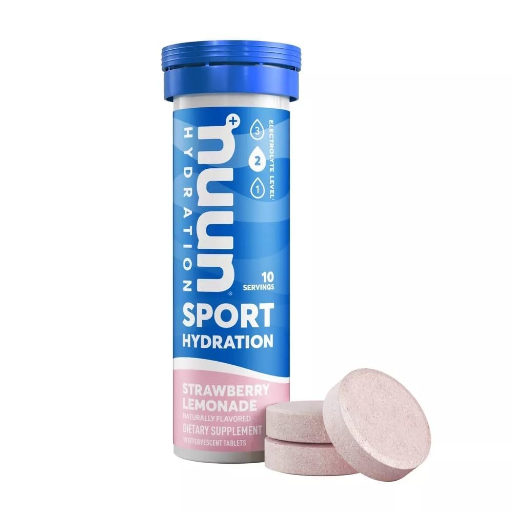 Nuun Active Strawberry Lemonade tub for portable hydration.