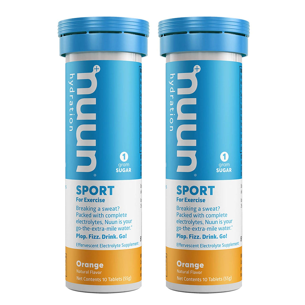 Nuun Bev Tube Orange packaging ready for travel and hydration.