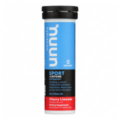 Nuun Energy Cherry Limeade tablets dissolving in water for refreshing hydration.