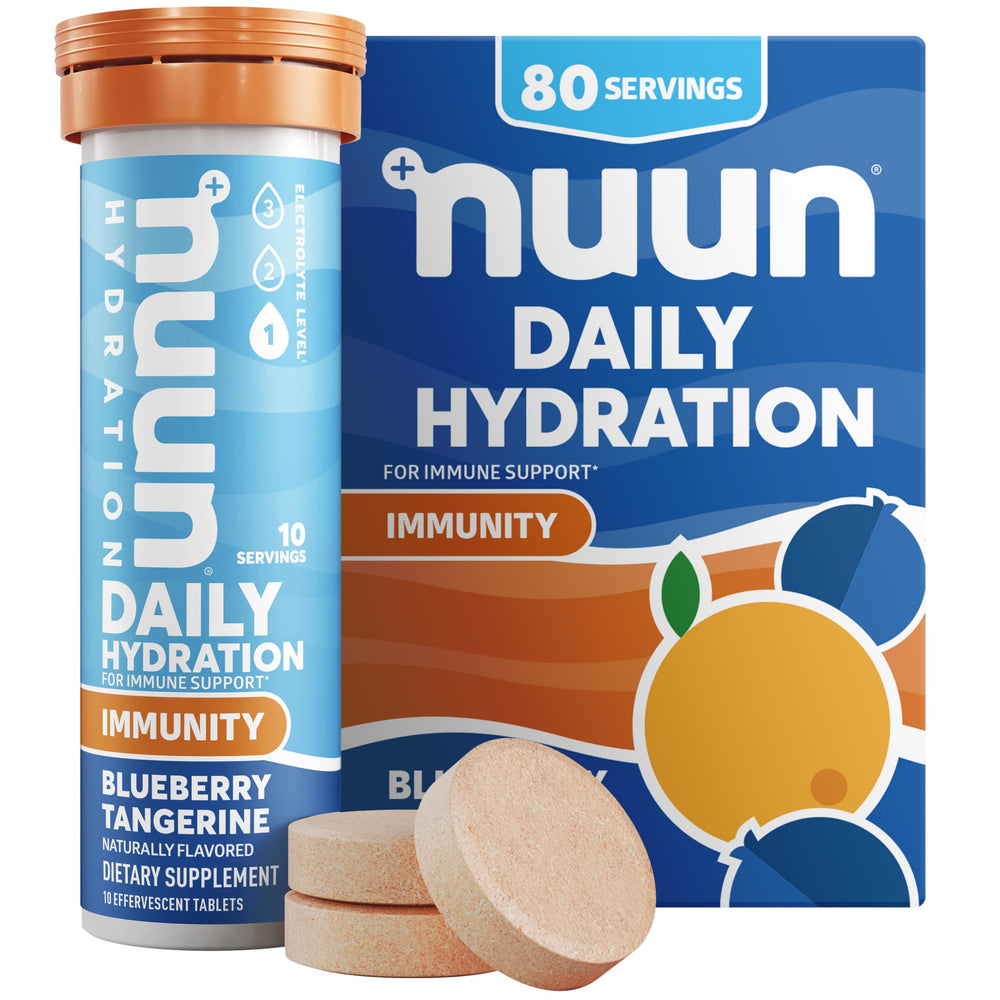 Front of Nuun Immunity Blueberry Tangerine 8-pack packaging