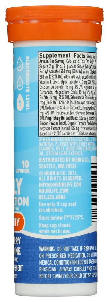 Close-up of Nuun Immunity ingredients including zinc, turmeric, elderberry, ginger and Echinacea