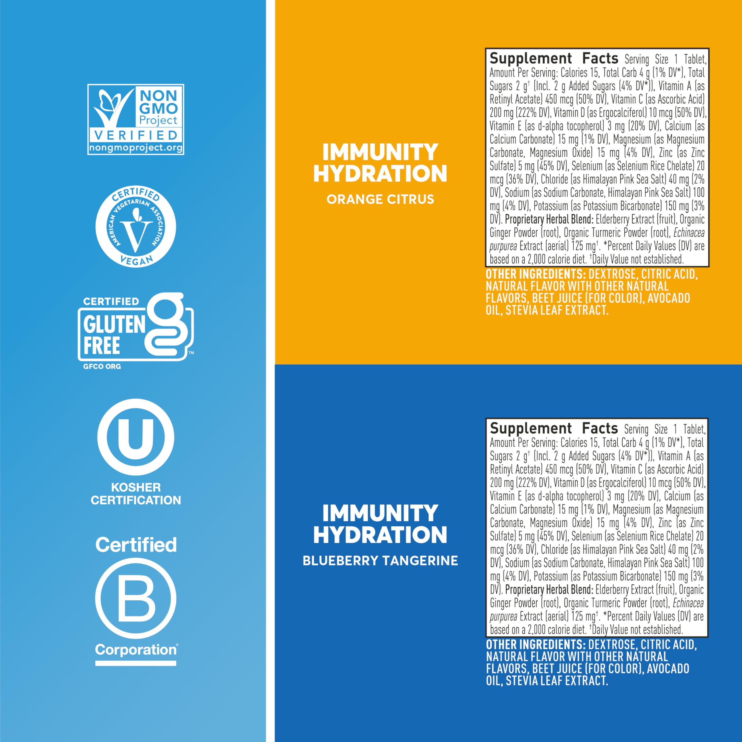 Vegan, non-GMO, gluten-free Nuun Immunity packaging