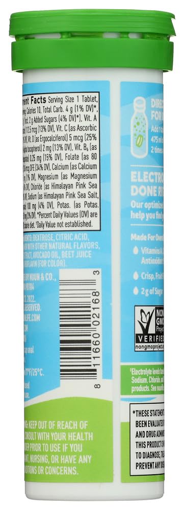 Close-up of Nuun Vitamins Tangerine Lime tablet