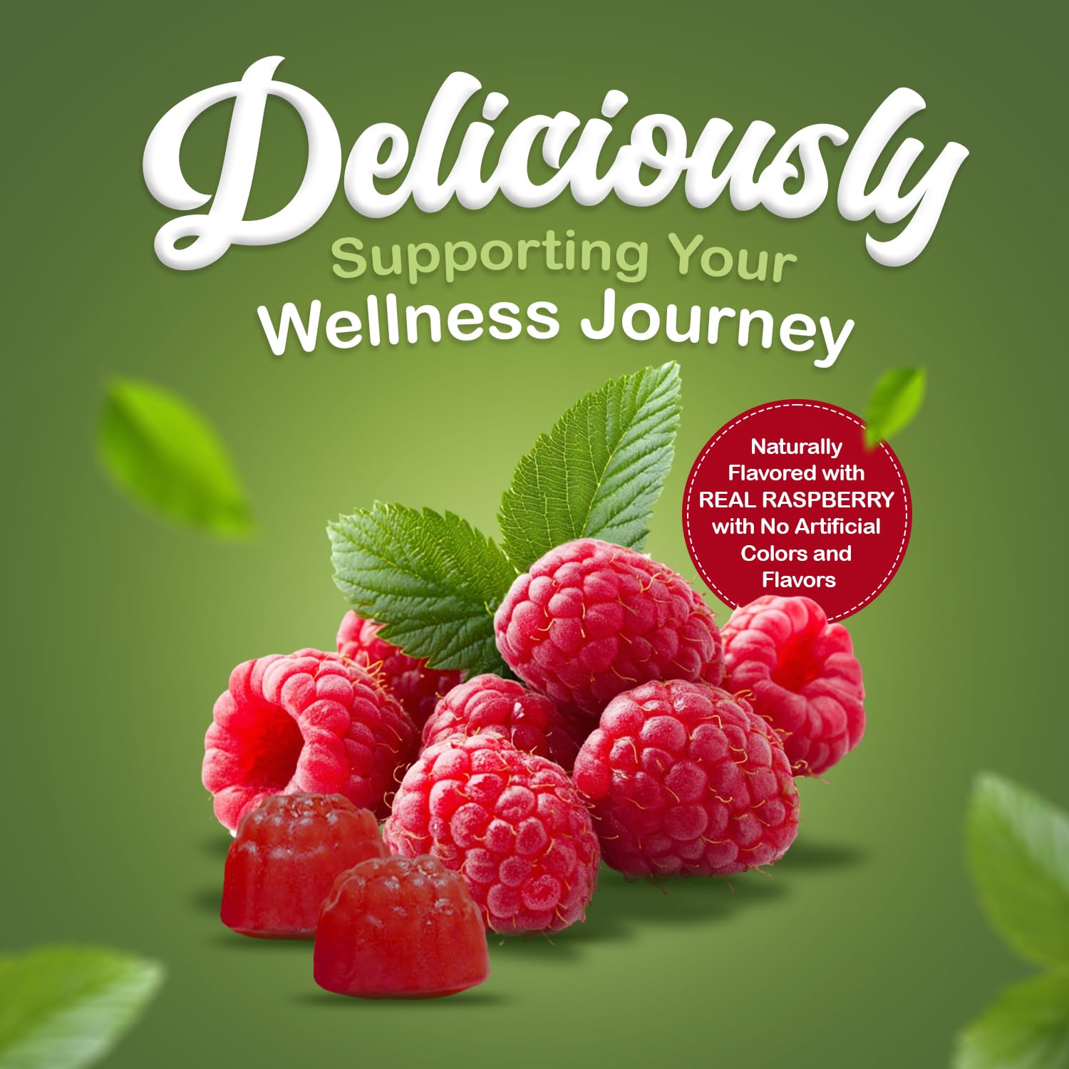 Packaging showing gluten-free claim for NuVa Biotin Gummies Raspberry