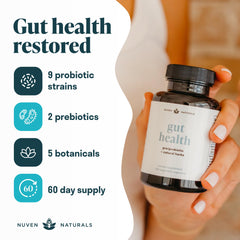 Capsules of Nuven Naturals gut health supplement