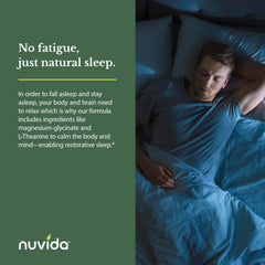 Close-up of Nuvida Sleep bottle and 60 capsules