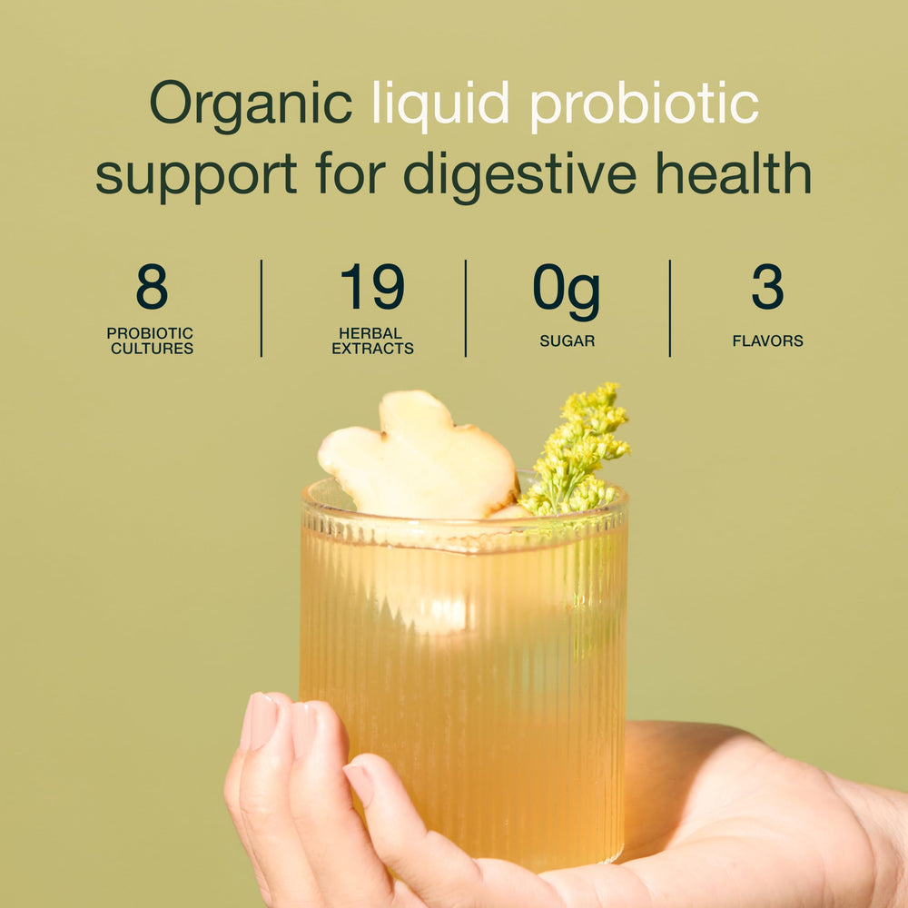 Back label with ingredients for Nuzest Inner Biome Blend