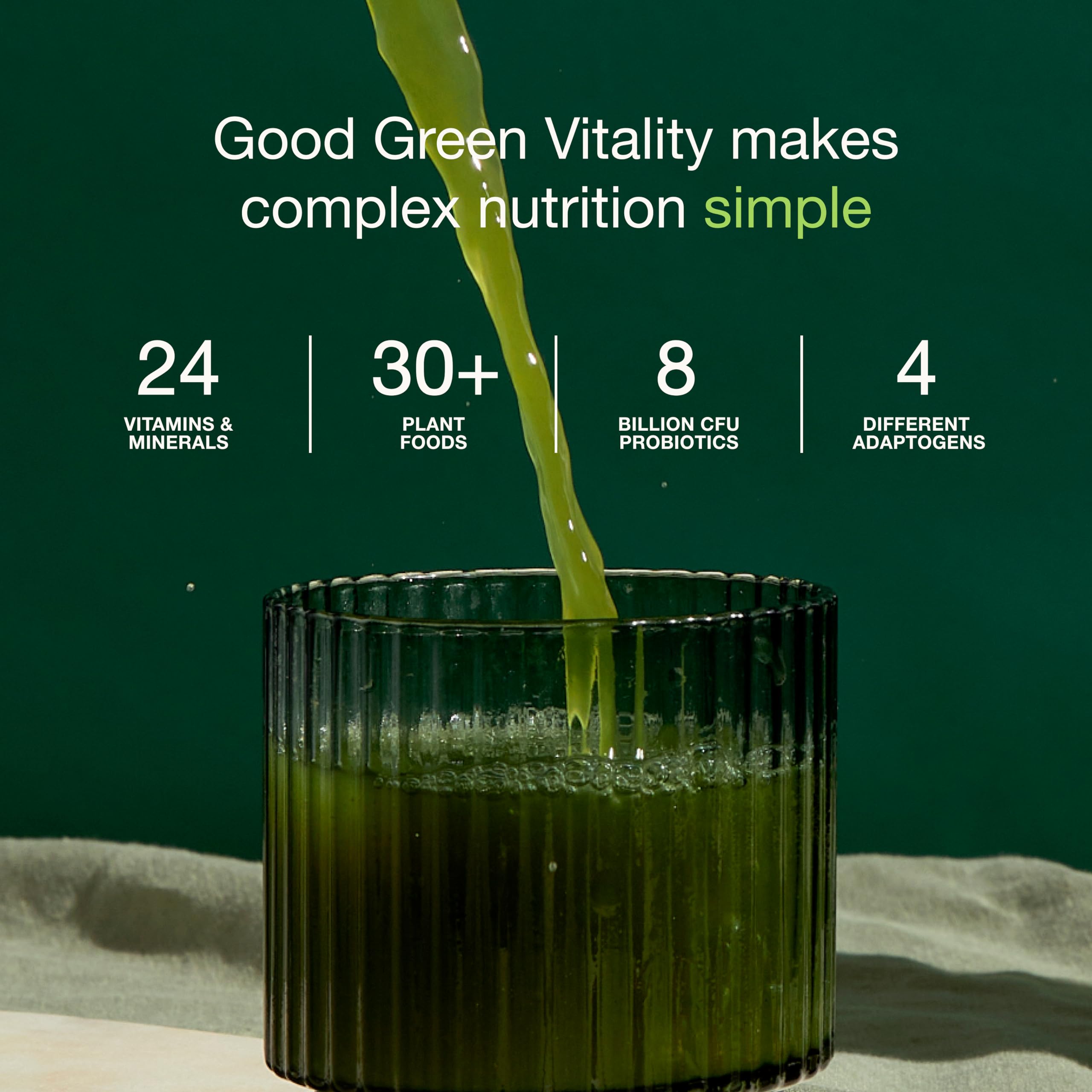 Scoop of Nuzest Good Green Vitality greens powder