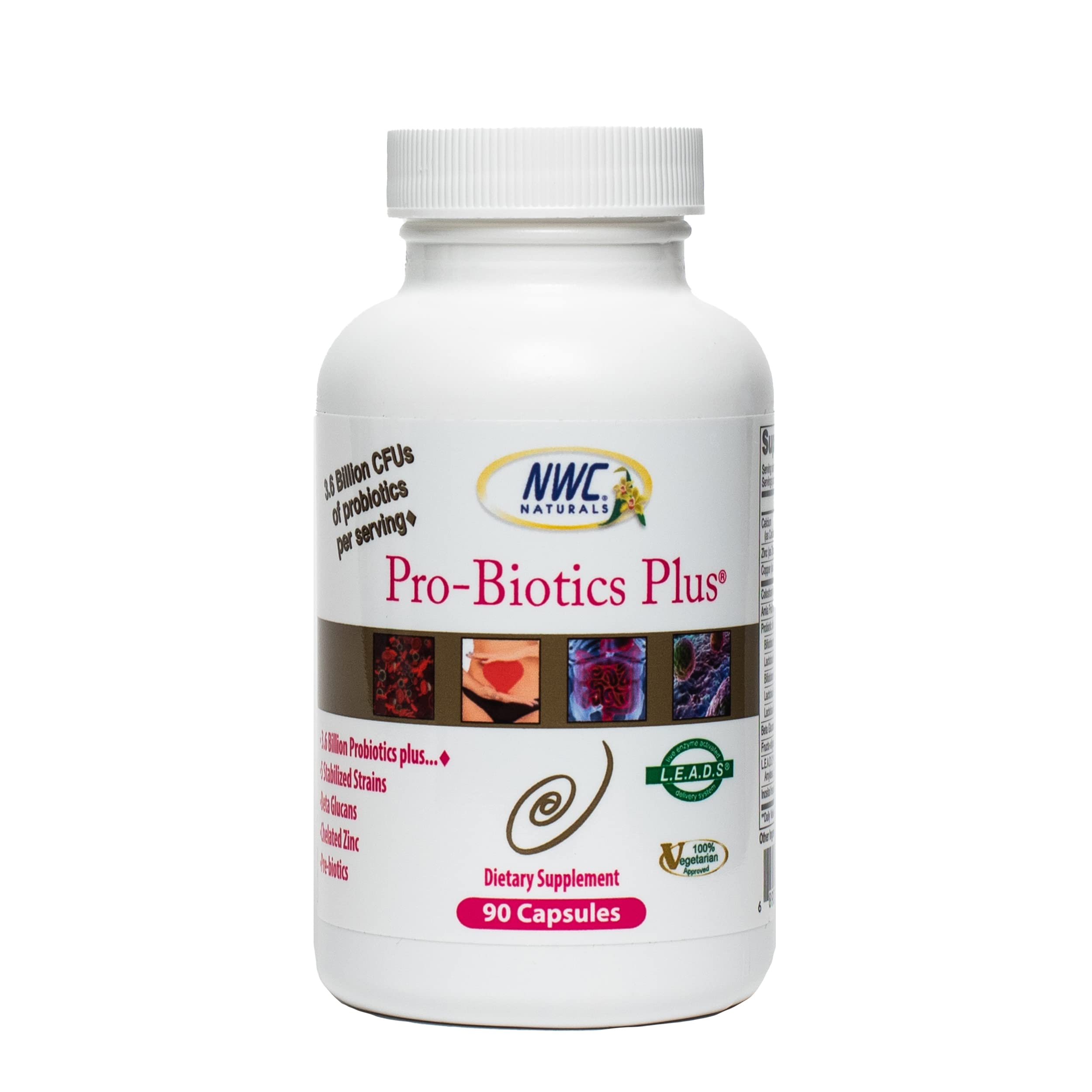 Hero shot of NWC Naturals Pro-Biotics Plus bottle