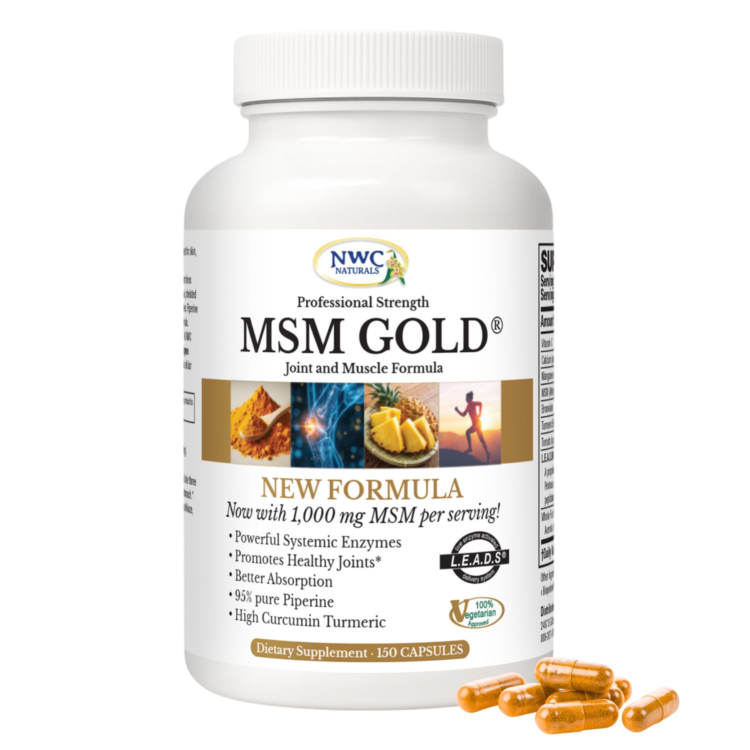NWC Naturals MSM Gold bottle label