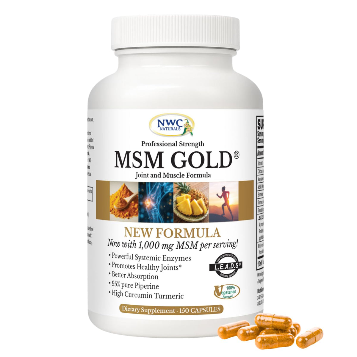 NWC Naturals MSM Gold bottle label